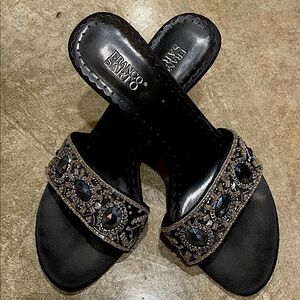 Franco Sarto Black Beaded heels